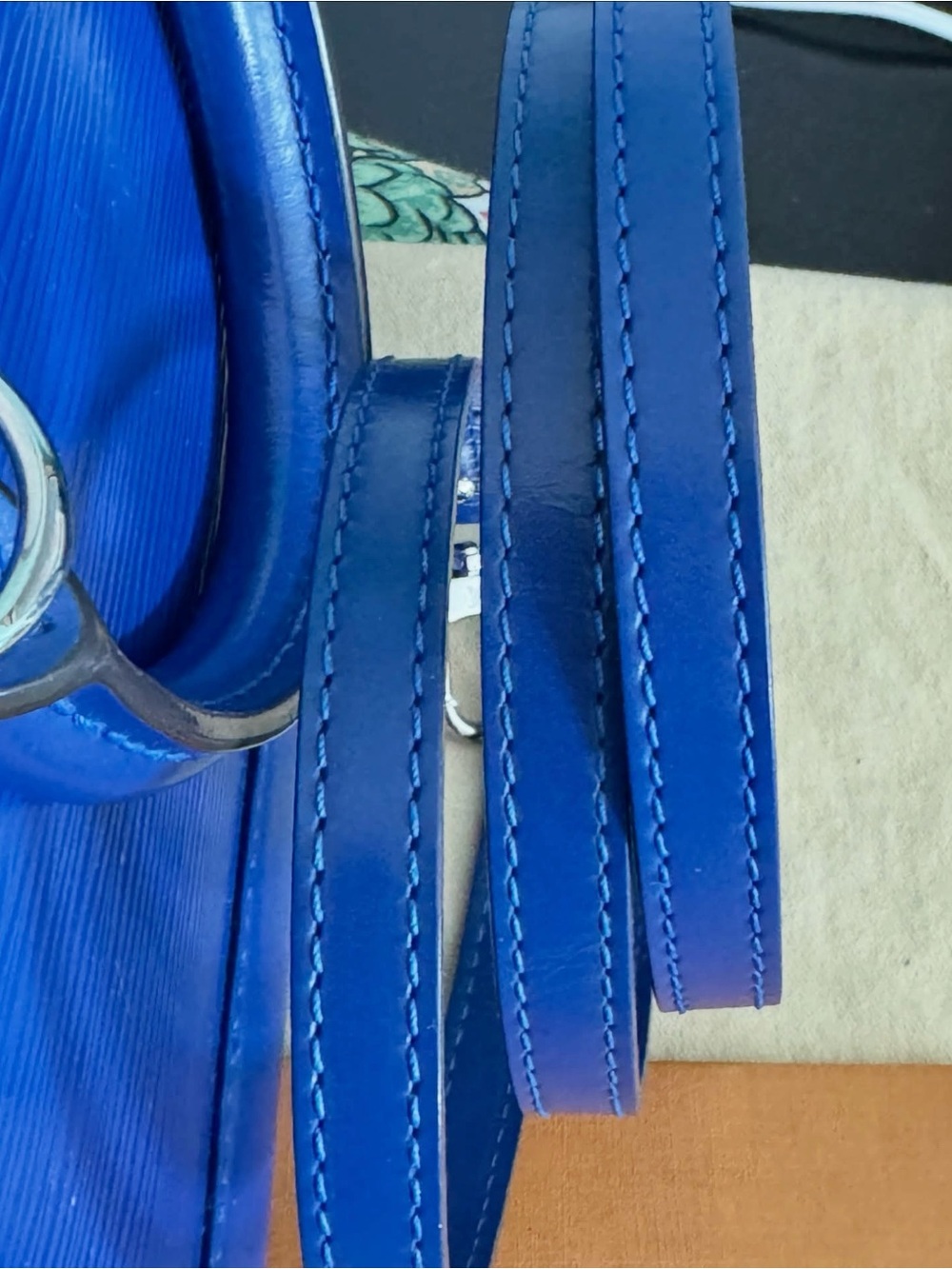 Louis Vuitton Blue Epi Alma BB Satchel - Picture 12 of 14